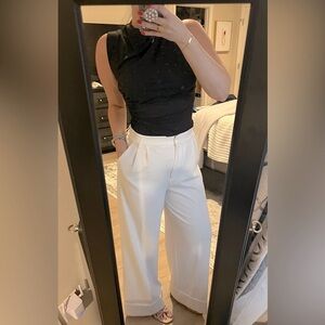 Express White Wide-Leg Pants